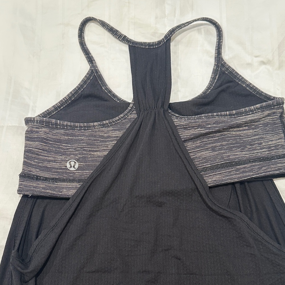 lululemon athletica Black and Heathered Gray Racerback Tank